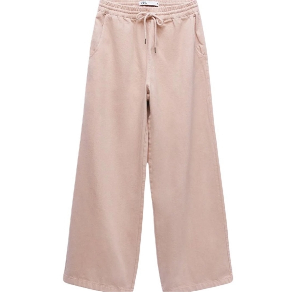 Zara Washed Effect Wide Leg Pants
